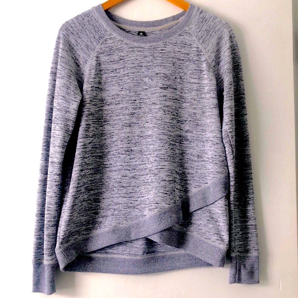 90 DEGREES BY REFLEX GREY HEATHERED SWEATSHIRT